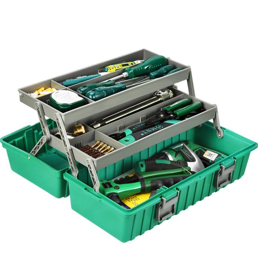 Goede 430X170X190 Mm Abs Tool Case Toolbox Slagvast Vouwen Waterdichte Apparatuur Camera Case Reizen Vissen Reparatie gereedschapskist
