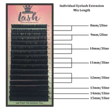 MASSCAKU 16 рядов, 8~ 15 мм микс, высокое качество наращивание ресниц норки, индивидуальное наращивание ресниц, натуральные ресницы, поддельные накладные