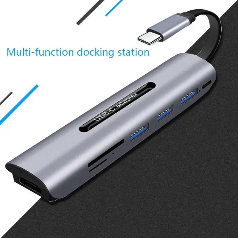 7в1 type-C концентратор USB C адаптер с 4 к HD HDMI type-C зарядка PD порт able multi-function док-станция для ноутбуков телефоны