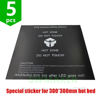 

SWMAKER 5pcs 328x328mm black Square heating plate build plate tape for Reprap Lulzbot TAZ 3D Printer 300x300mm head