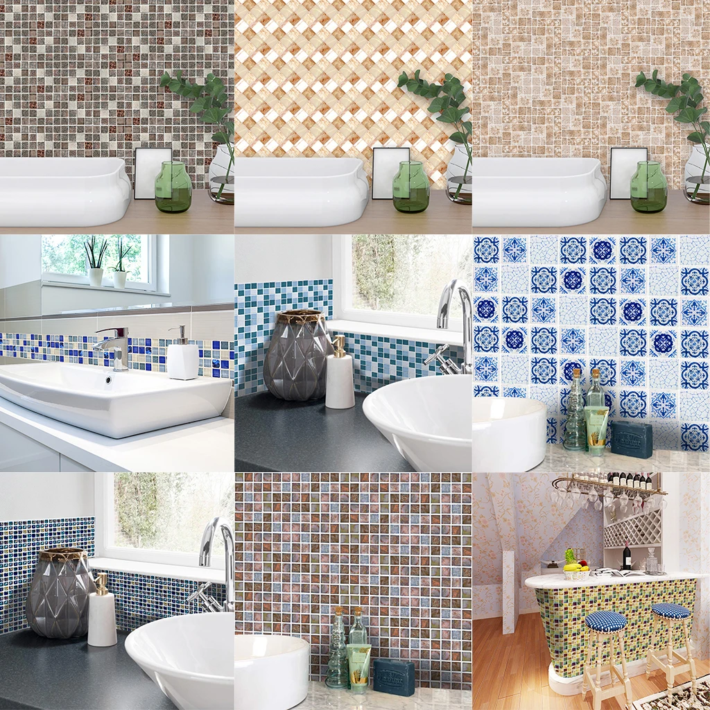 

Brick Design 3D Wall Panel Decorative Ceiling Tiles Wallpaper Mosaic Sticker , 18 Panels, Easy Peel & Stick On