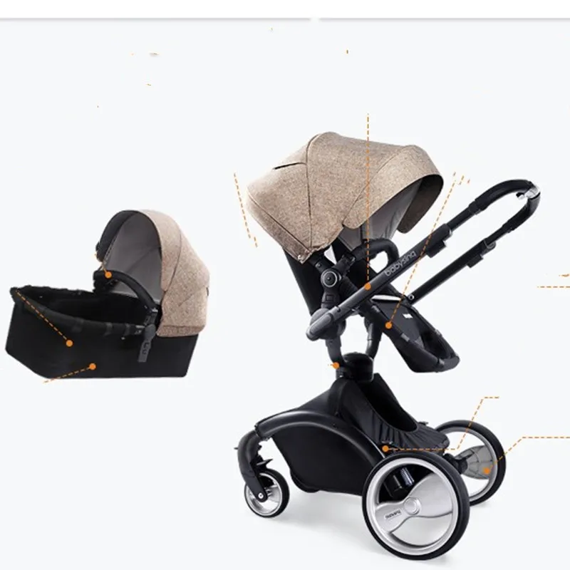 Высокая-вид детская коляска новорожденных ударостойкая складная детская коляска может для сидения и лежания вниз bb коляска