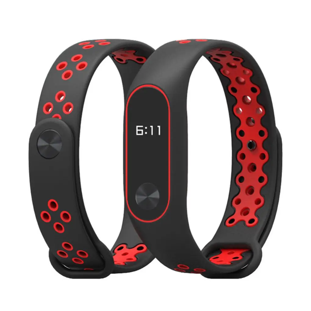 Замена для Xiaomi MiBand2 умные часы Двойные Цвета спортивные часы браслет на запястье