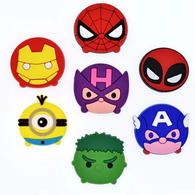 50pcs Cute Cartoon Spiderman Iron Man Captain Decoration Flat Back Pvc Diy Phone Case Badges Gadgets Kids Gift Charms Charms Aliexpress