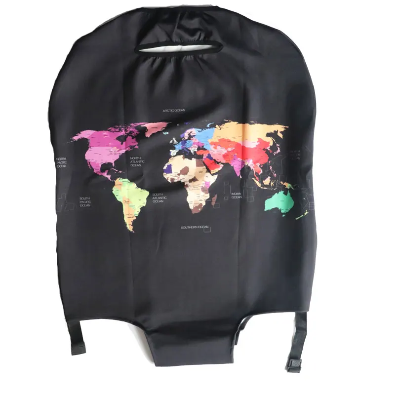 Защитный чехол для багажа TRIPNUO из эластичной ткани с картой мира, Suitable18-32 дюймов, чехол на колесиках, чехол для костюма, аксессуары для путешествий - Цвет: T2161