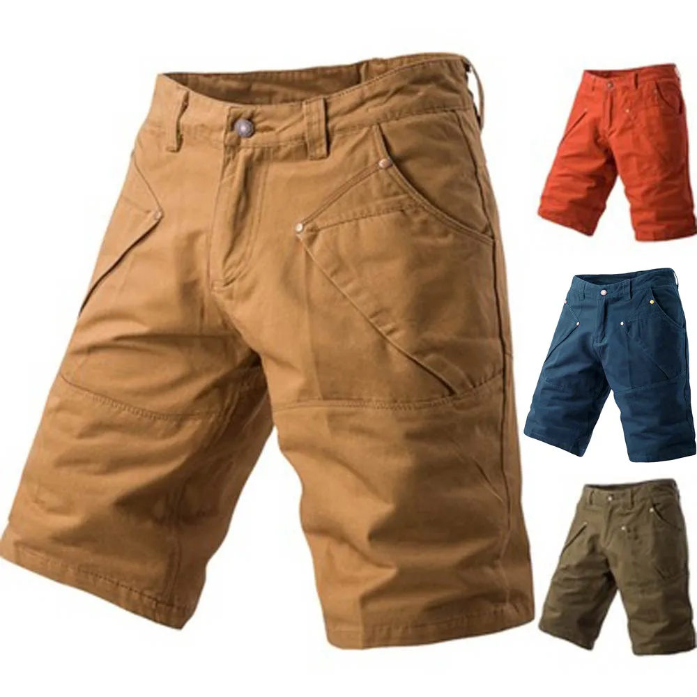 Men's overalls Shorts Fashion Pants Casual Pocket Beach Work Trouser Shorts Pants Military Army Green Masculino Men Pants 5.29