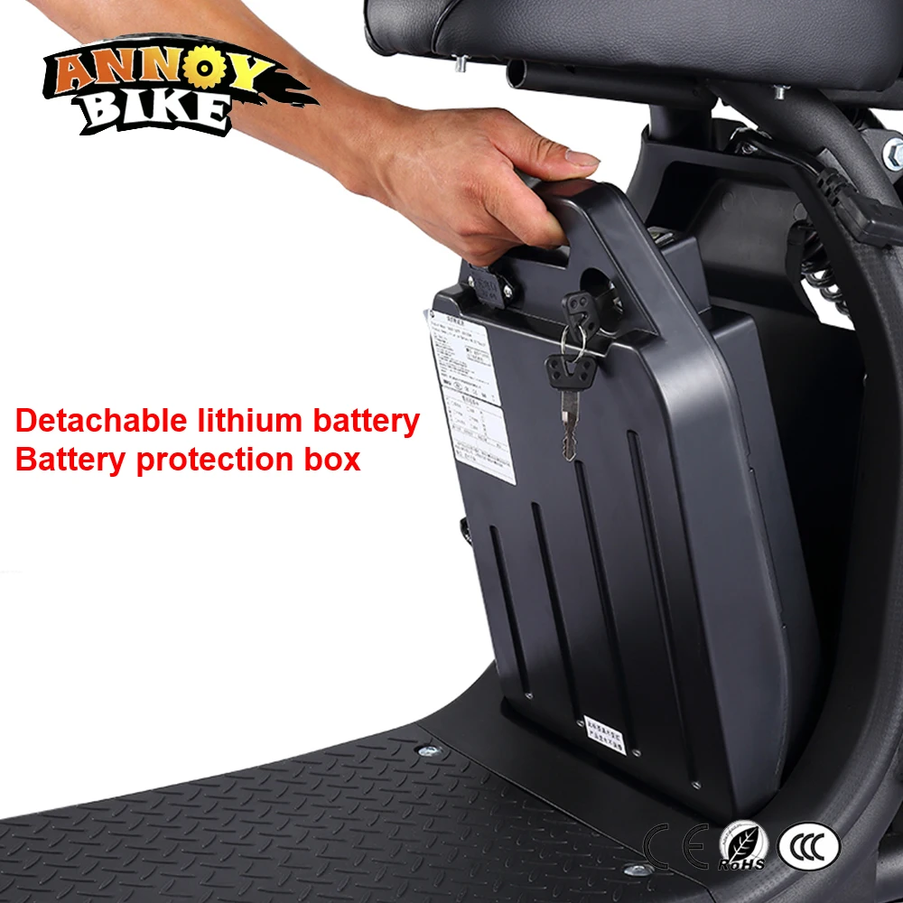 Perfect 60V12AH20AH 1000W Lithium Battery With Battery Box Detachable Large-capacity For Wide Tire Harley Electric Bike Battery Car 2