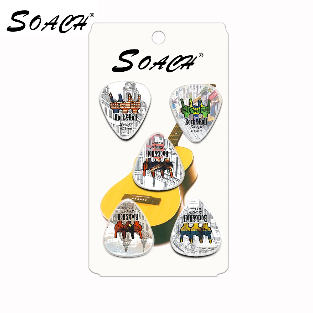 SOACH 10pcs Rock gesture Guitar Picks Thickness 0.71mm Celluloid Guitar Parts