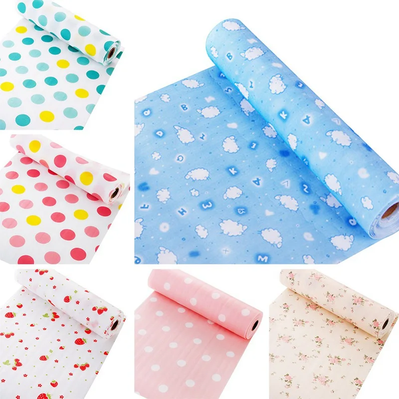 Waterproof Drawer Paper Plastic Printed Wallpaper Colorful Mat Wardrobe Kitchen Cabinet Pad For All Purpose Multi Colors