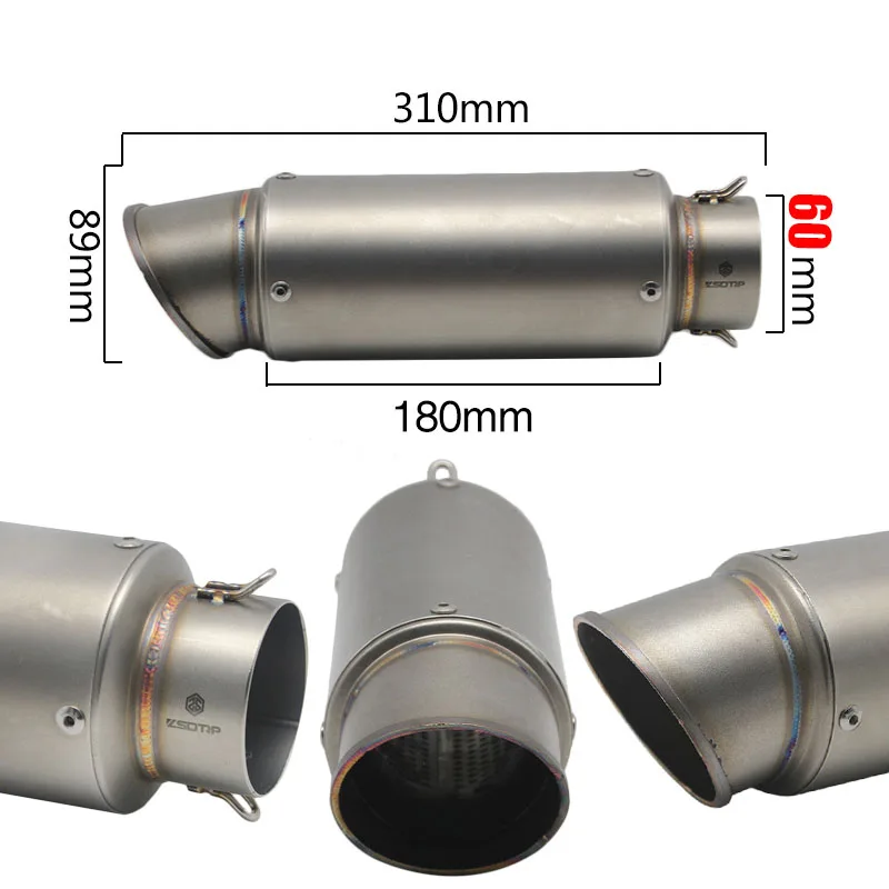 ZSDTRP мотоцикл выхлопной универсальный глушитель мотоцикл 51/60 мм SC выхлопной для Honda Kawasaki Yamaha KTM DUCATI ATV - Цвет: C-60mm