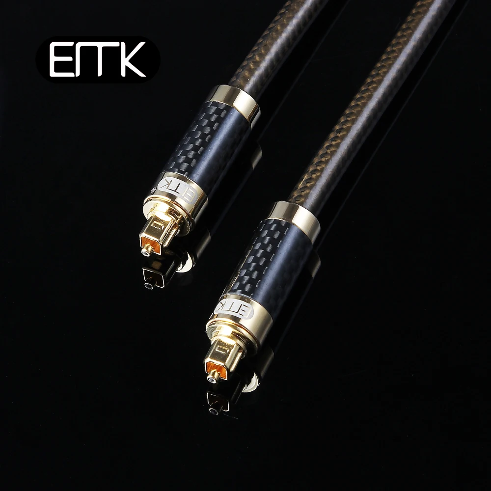  EMK High Resolution Carbon fiber shell S/PDIF digital cable optilal toslink spdif audio cable OD8.0