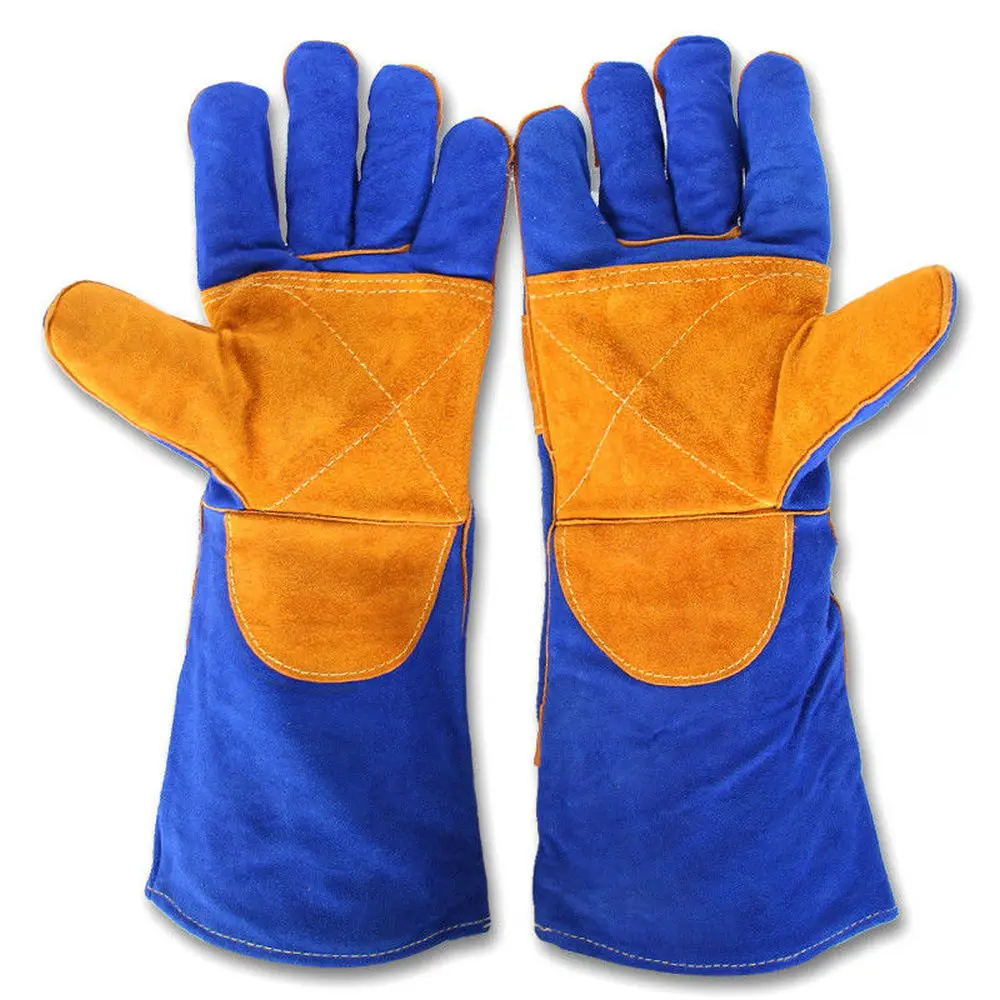 

Welder Gloves Cushion Core Cowhide TIG MIG Welding High Temperature Protect Hand Workplace Safety Gloves