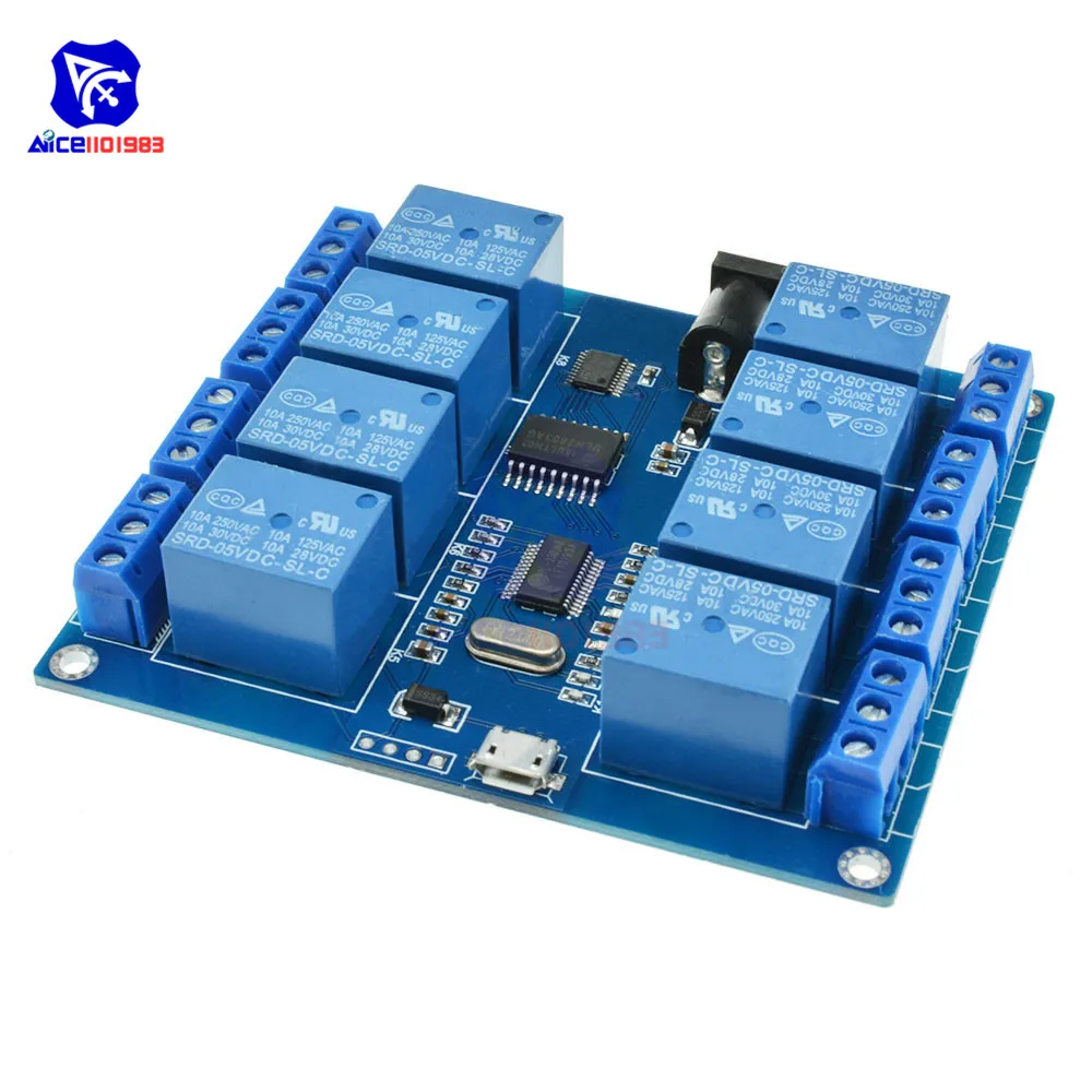 DC 5V 10A 8 канальный модуль Micro USB для ПК верхний компьютер ICSE014A управление