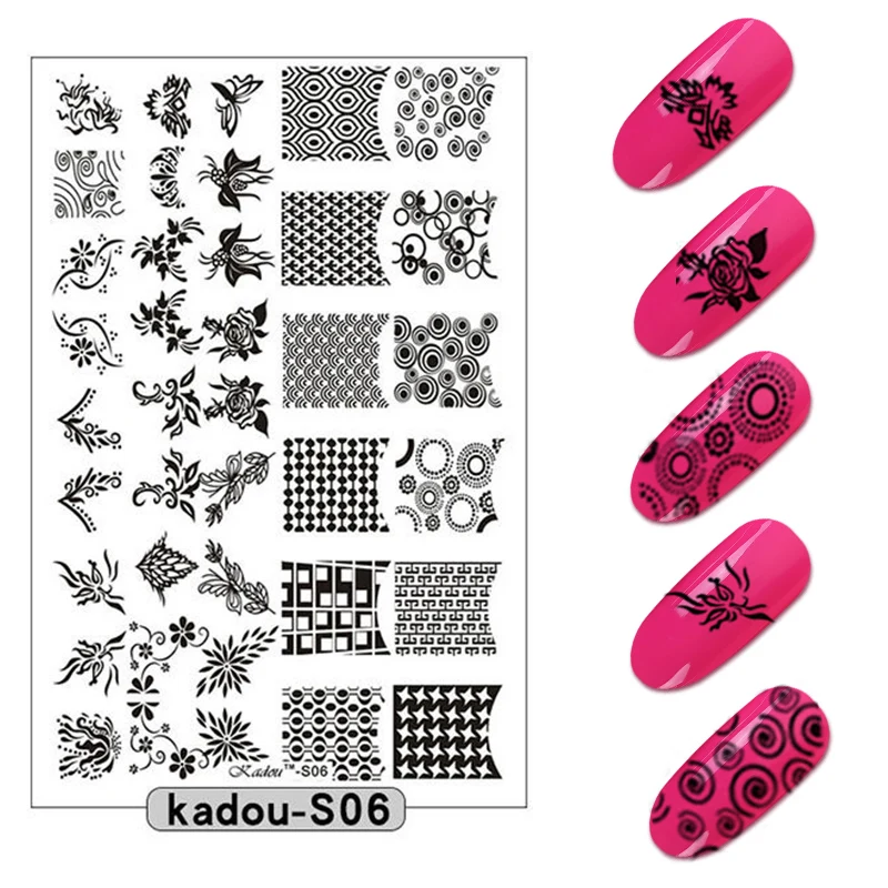 

1 Pcs 9.5*14.5 Nail Tranfer Printing Template Nail Art Decorative Pattern Plates Nail Polish Stencils Nail Tools