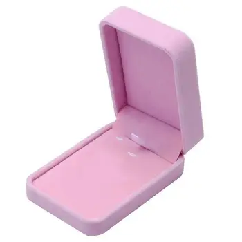 

New Velvet Presentation Gift Jewellery Ring Necklace Bracelet Display Box Case (E, Pink)