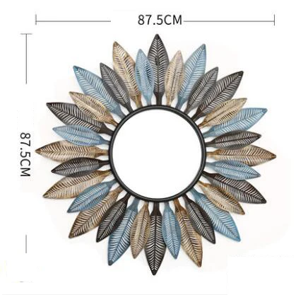Европейский кованого железа солнце декоративная форма зеркало стены Висячие ремесла, украшения дома гостиной 3D настенные украшения - Цвет: style1