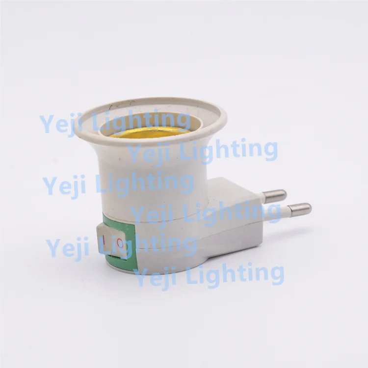 Swivel Socket Adapter Plug To E27 Lamp Holder E26 Socket Adapter Eu Plug Night Light With Power