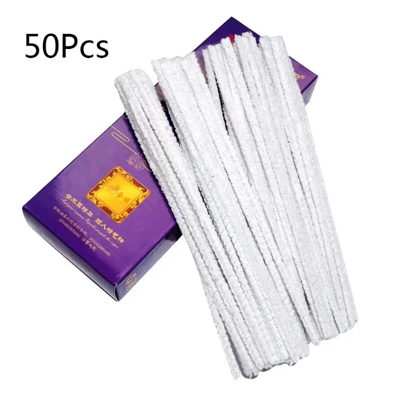 

50Pcs/Set Smoking Pipe Cleaners Blend Cotton Rods Tobacco Smoke Mouthpiece Convenient Disposable Cleaning Tool Accessory X7YD