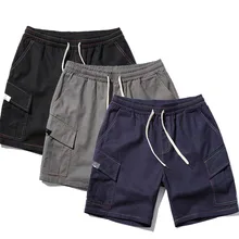 Шорты Для мужчин карман Повседневное однотонные Цвет Классический прямой крой джинсовые брюки штаны прямого кроя Spodenki Meskie короткие мужские шорты для мужчин, мужские короткие шорты