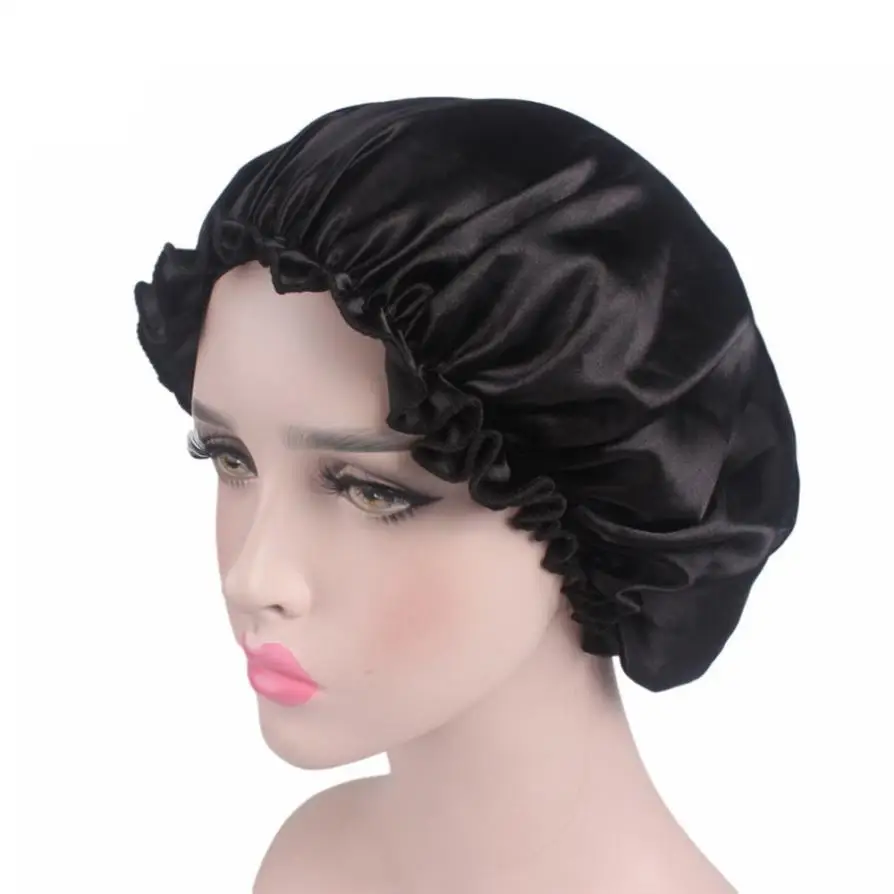 Теплая шляпа из сатина и атласа для женщин 18AUG15 - Цвет: Black