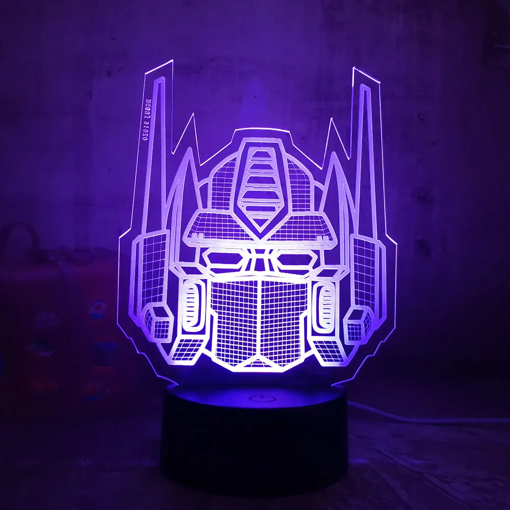 Optimus Prime игрушки для мальчиков Трансформеры 3D Светодиодная иллюзия настольный RGB