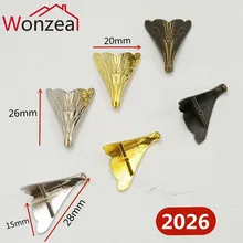 

20pcs Antique Corner Protectors Bronze Tone Case Box Corners For Furniture Decoration feet Metal Craft corner Use glue