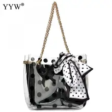 Large Clear Tote Bag Pvc Top Handle Waterprof Pvc Beach Transparent Shoulder Crossbody Bag Pouch 2 Pieces Set With Dot Ribbons Large Clear Tote Bag Pvc Top Handle Waterprof Pvc Beach Transparent Shoulder Crossbody Bag Pouch 2 Pieces Set With Dot Ribbons