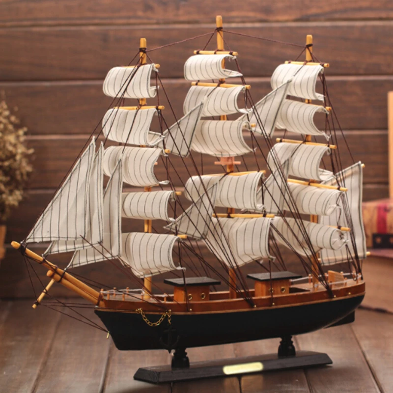 

Popular Wooden Sailing Boat Mediterranean Sailing Ship Furnishing Art Home Decor