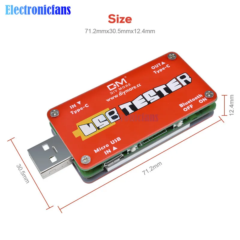 UT25 Micro usb type C ЖК дисплей USB тестер Амперметр Напряжение измеритель тока