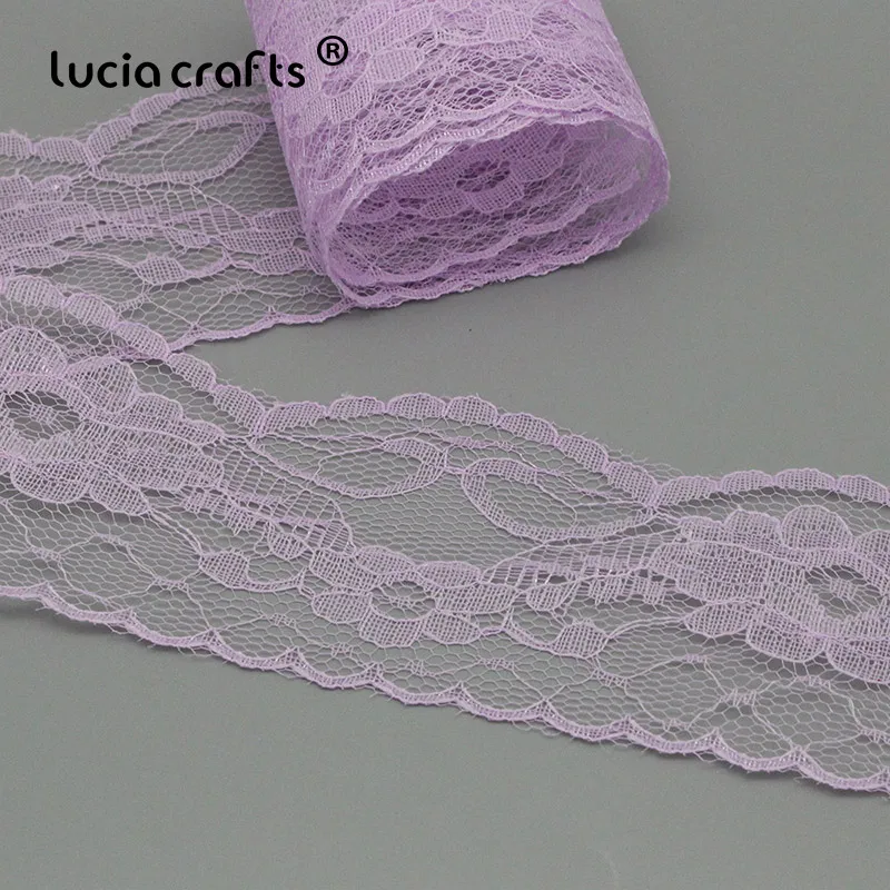 Lucia Crafts, 10 ярдов/партия, 5,5 см, сделай сам, вышитая сетчатая кружевная ткань, новая кружевная лента для шитья, свадебные украшения, R0704