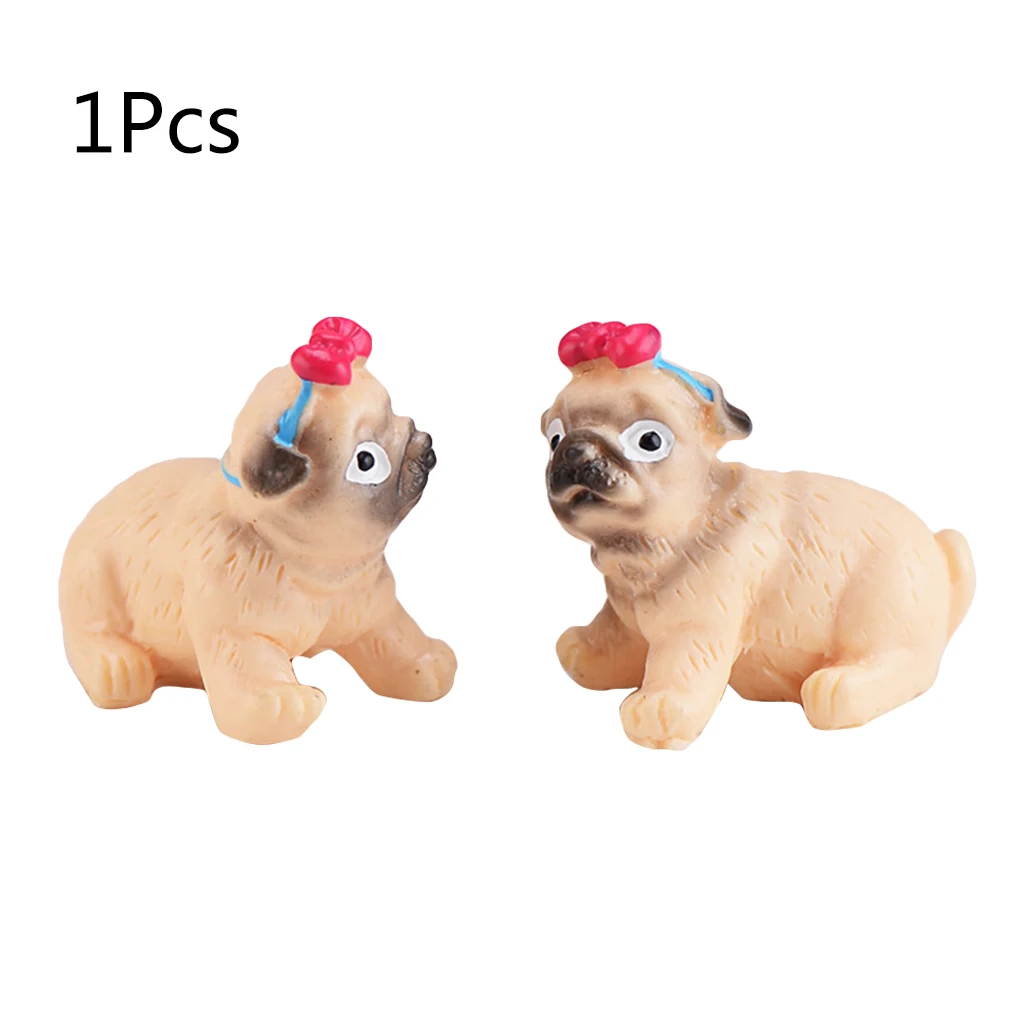 

Miniature Cute Animal Pug Dog Ornament Fairy Garden House Home Landscape DIY Decoration Gift halloween or christmas gift