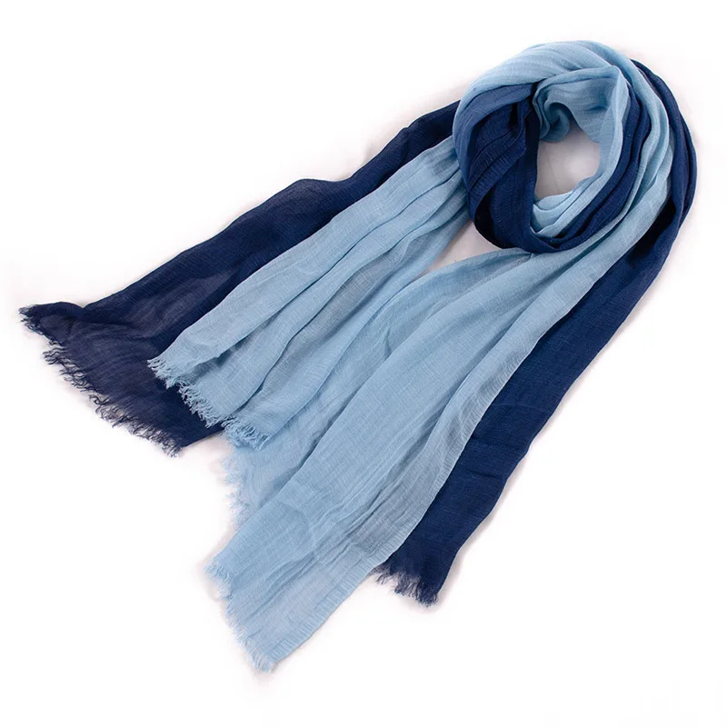 Хлопковые льняные шарфы для женщин, мягкая теплая воздушная шаль, хиджаб для осени и зимы, мусульманский хиджаб, женский шарф - Цвет: color 4