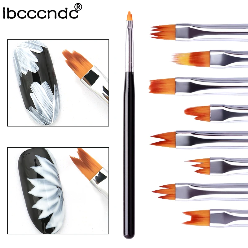 

1pc Nail Art Brush Pens Nail Brushes 8 Styles Optional UV Gel Nail Polish Painting Drawing Petals Brushes Manicure Tools