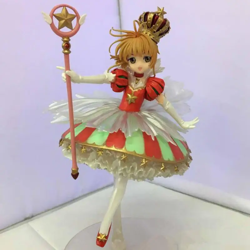 27 см аниме карточка Captor Sakura Tsubasa Kinomoto Sakura 15th anniversary Angel Crown кукла Сакура аниме фигурки коллекция моделей