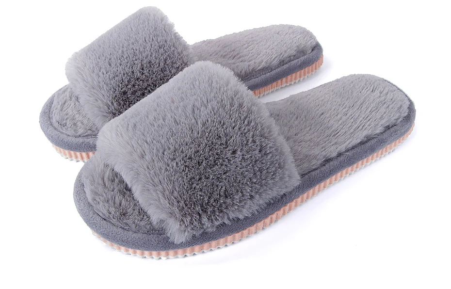 2018 женские меховые тапочки зимняя обувь большой размер домашние тапочки плюшевые Pantufa женские домашние теплые пушистые Terlik хлопковые
