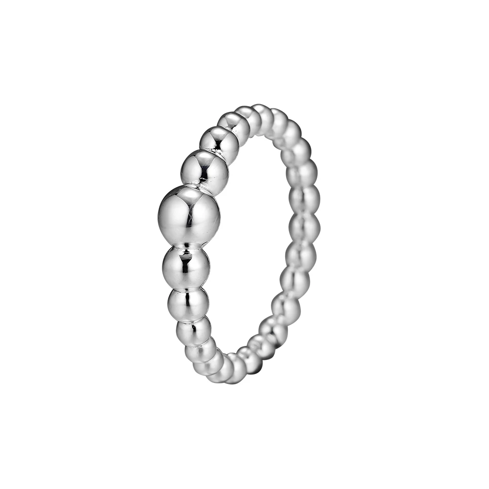 

String of Beads Rings 100% Authentic 925 Sterling-Silver-Jewelry Free Shipping