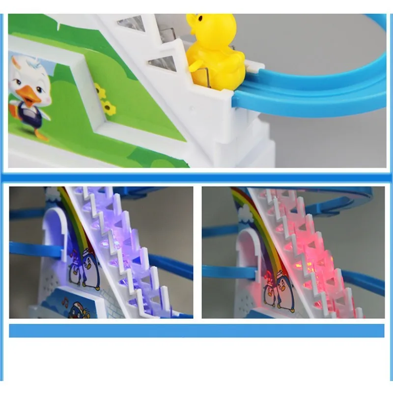 Новые интересные Электрический поворотный слайд-автоматическая Лестницы с музыкой Света Детские Образовательные Игрушечные лошадки