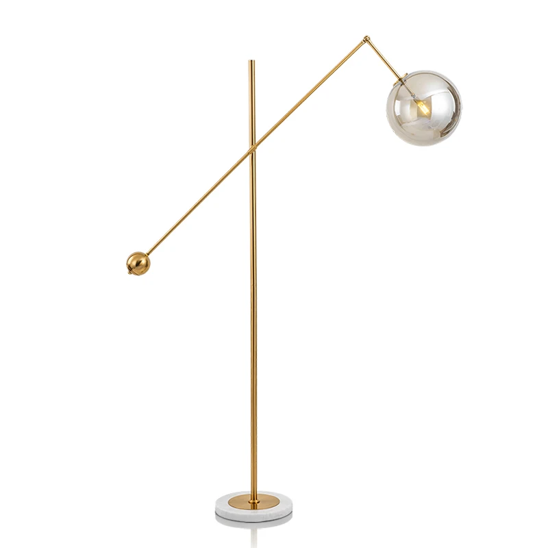 Billig Post Moderne Boden Lampe Nordic Designer Glas Ball Lampenschirm Marmor Basis LED Boden Lampen für Wohnzimmer Nacht Schlafzimmer Beleuchtung