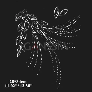 

Elegant leaf pattern hotfix rhinestone for neckline Heat transfer rhinestone for garment Iron on DIY accessories(ss-7477)