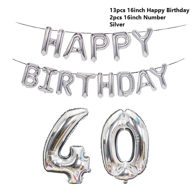 Новинка 60 50 30 18 лет шарики ко дню рождения с буквенным номером надувной шар День Рождения украшения для взрослых счастливый воздушный шар на день рождения
