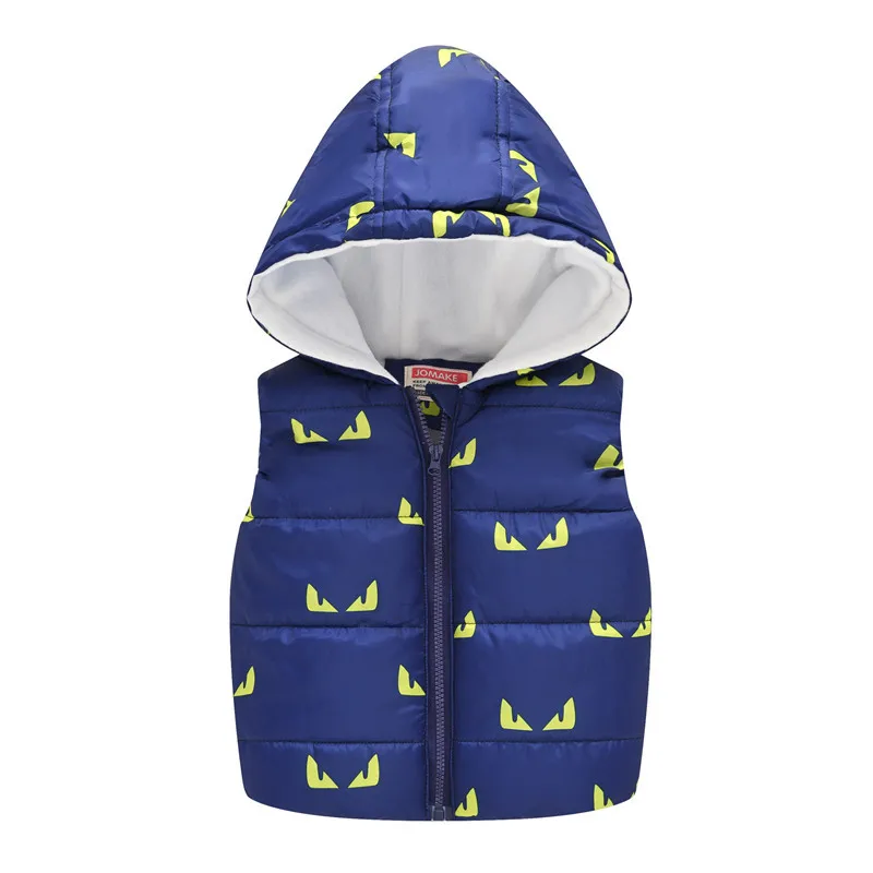 2022 Autumn Winter New Boys Girls Sleeveless Hooded Wool Vest Jacket Cartoon Print Coat Kids Warm Cashmere Vest Outwear Clothes leather jacket with hood