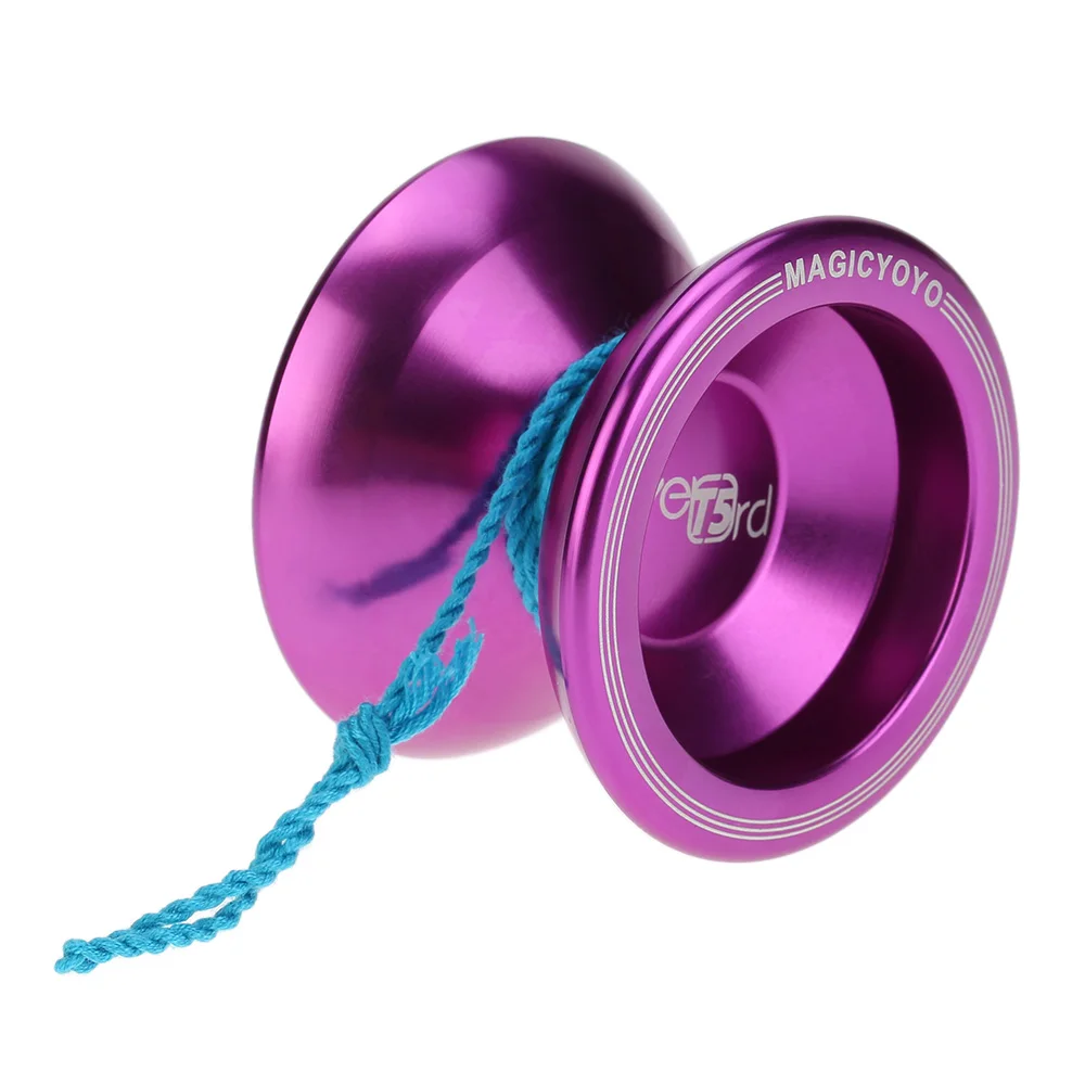 3 цвета, магический йо-йо Т5, Оверлорд, алюминиевый сплав, металл, йо-йо, профессиональный 8 шариковый подшипник KK со струной, детские игрушки, йо-йо для подарка - Цвет: Фиолетовый
