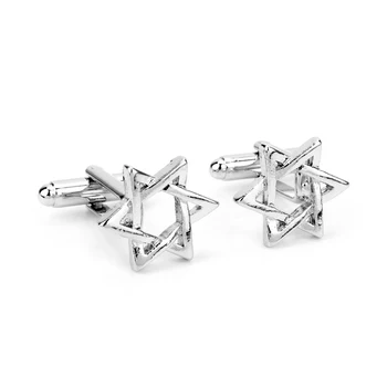 

dongsheng Hexagram Star of David Charm Cufflinks French Cufflinks Cufflink Men's French Popular Star Sleeve Shirt Men Cufflinks