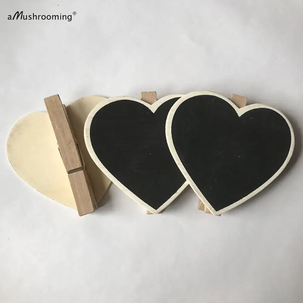 x600 Mini Chalkboard Clips Wooden Heart Blackboard Peg Clip Craft