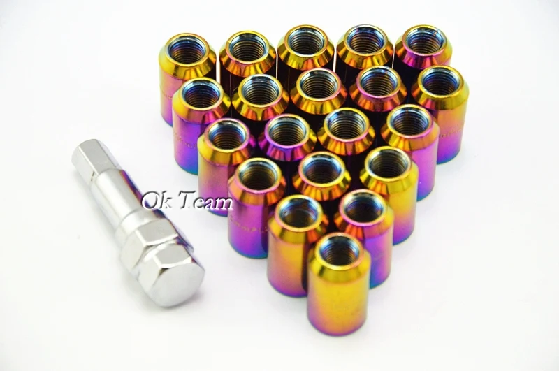 20-Piece M12 X 1.5 Racing Lug Nut Set - Red, For Most Aftermarket Wheels (Honda, Toyota, Ford, Etc.)