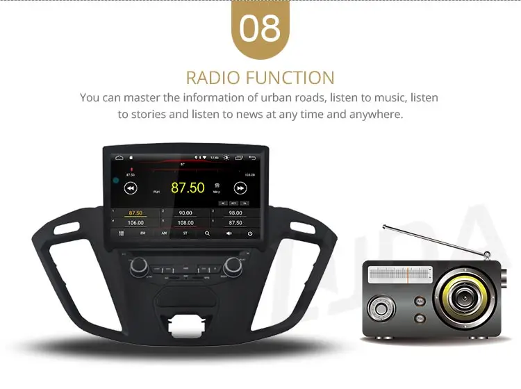 Excellent LJDA Android 9.1 Car DVD Player For FORD TOURNEO GPS Navigation 2 Din Car Radio Multimedia WIFI Stereo IPS Headunit Unit RDS 10