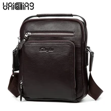Высокое качество, натуральная кожа, маленькая повседневная мужская сумка, несколько твердых карманов на молнии, мужской кошелек, держатель для телефона, сумка-мессенджер для улицы