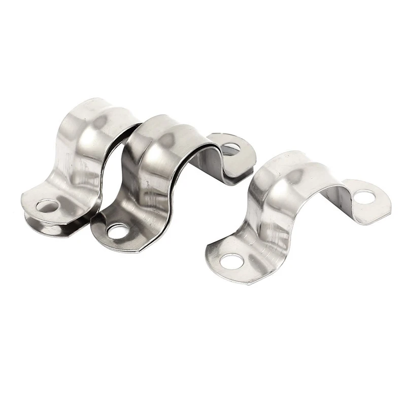 20mm Arch High Stainless Steel Pipe Strap Clips Fastener Holder 5Pcsin
