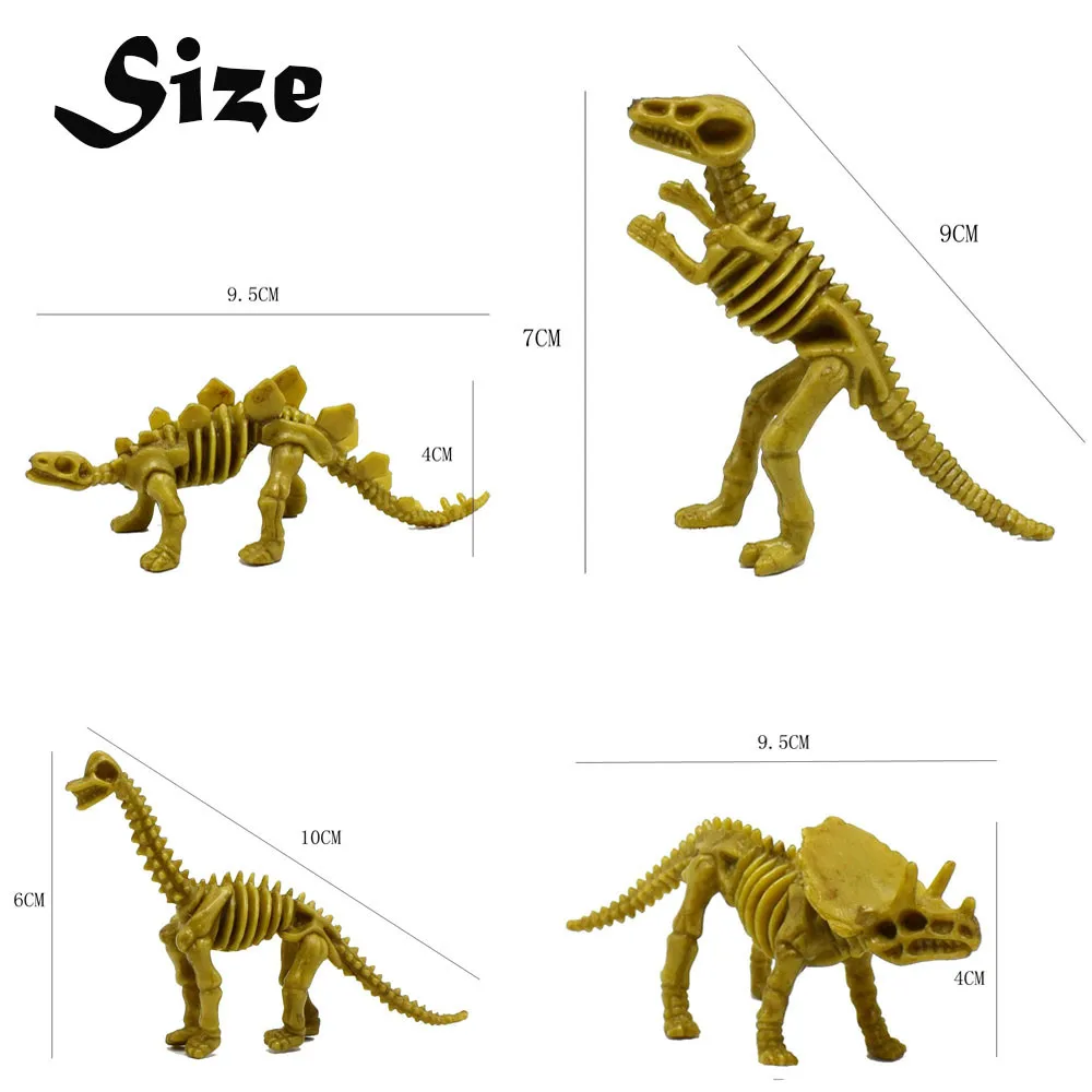 4 шт. Имитация животных Динозавр тираннозавр Стегозавр игрушка-скелет для детей развивающие ролевые игры игрушки для детей