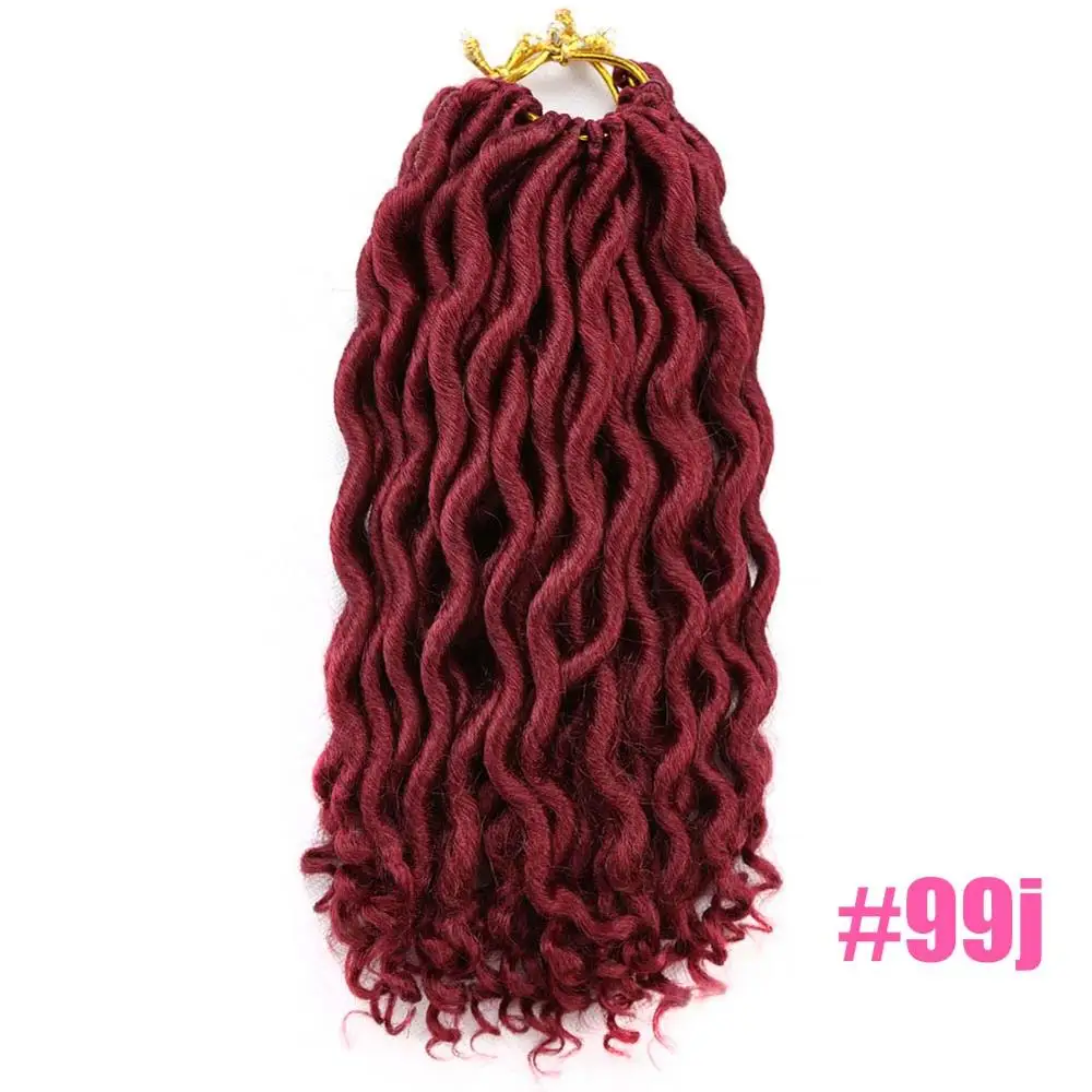 Amir Faux locs вьющиеся плетеные пряди волос 12 дюймов дреды волосы для наращивания богиня синтетические вязанные косички волос 12 прядей/шт - Color: #99J